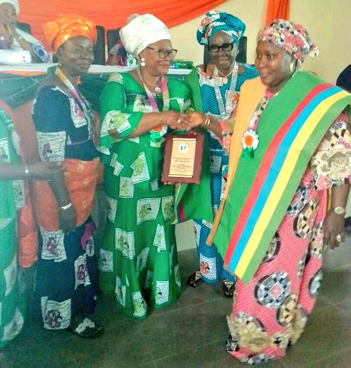 At the investiture/Awards and Election of National Council of Women Societies executive, Amuwo- Odofin Chapter in Festac town.
