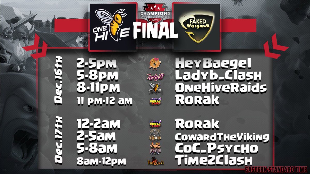 Going live with the biggest war of the season! Come check out the stream for be start of the CWL Invite Finals! twitch.tv/heybaegel