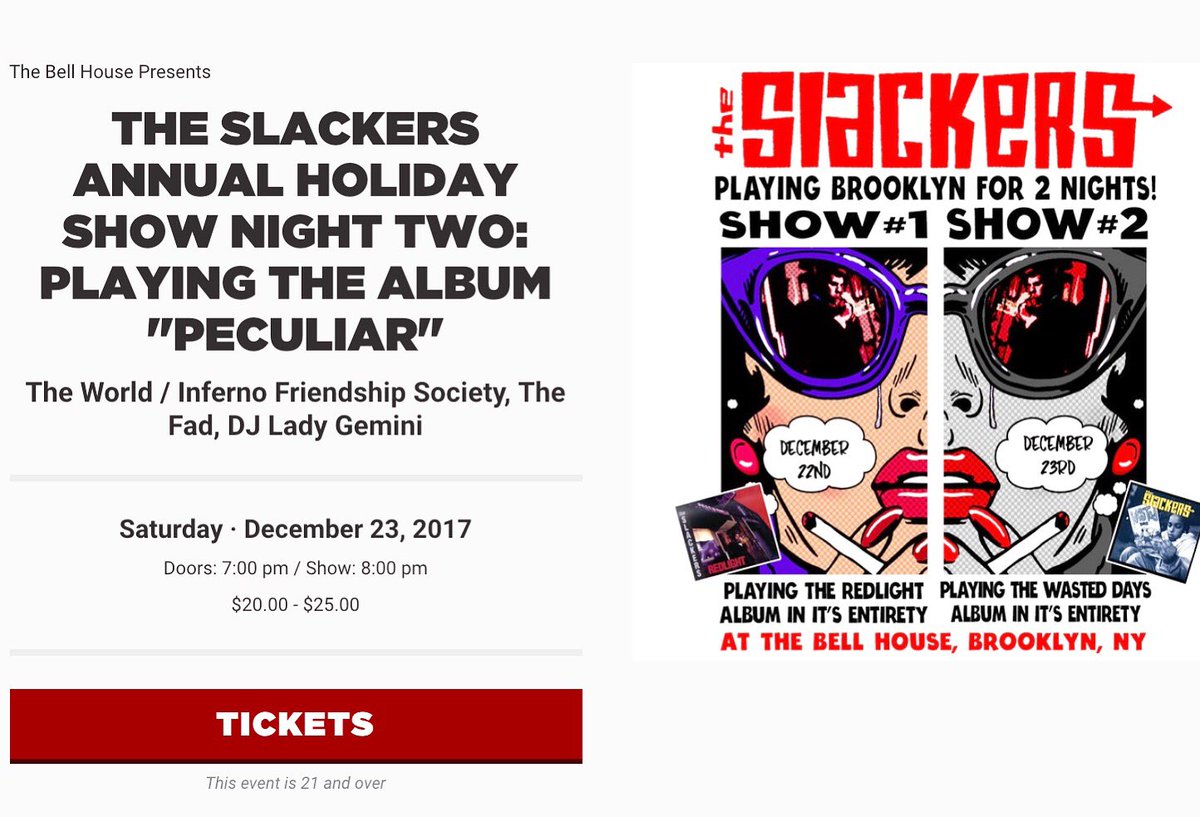 selectorM2's tweet photo. A week from this day I’ll be playing a few songs with @FadTwits at The Bell House with @Theslackersband, #WorldInfernoFriendshipSociety and Selectress #LadyGemini. #TheFad https://t.co/1r5SyeGYJK