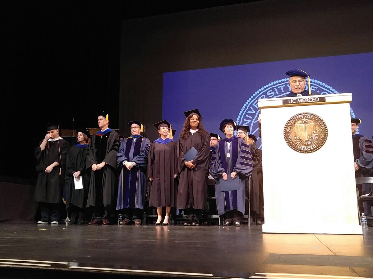 ucmerced's tweet photo. #UCM2017 platform party. Commencement begins now. 💛💙 https://t.co/Rnitj98yVh