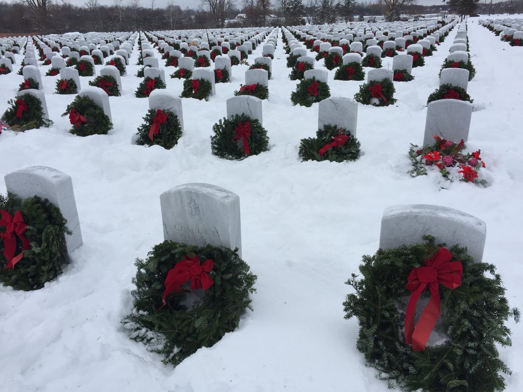 troop407's tweet photo. Today we honor those who have served with Wreaths Across America event at Great Lakes National Cemetery. #WAA2017 https://t.co/o3q4FaJKSQ