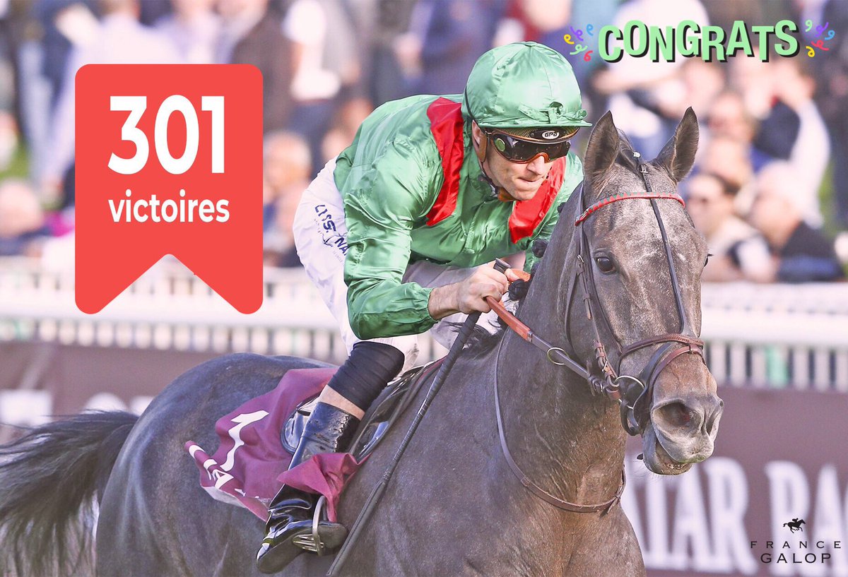 francegalop's tweet photo. He did it! @CSoumillon breaks the record!! Already 301 wins in a 2017! Congratulations! European record! 🏆🏆🏆🏇🏼🏇🏼🏇🏼 https://t.co/i3wBRzM1FP