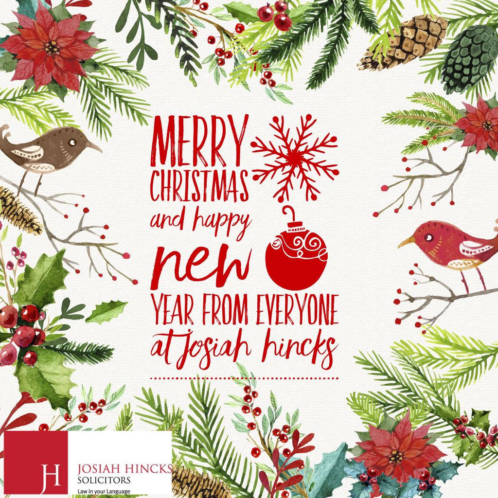 josiahhincks's tweet photo. Josiah Hincks Solicitors would like to wish you a very Merry Christmas and a Happy New Year. Please note that our offices will be closed from 1pm Friday 22nd December, reopening on Tuesday 2nd January 2018. https://t.co/cVRskp6Nta