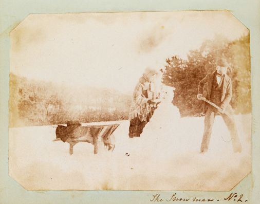 NLWales's tweet photo. Could this be one of the earliest photographs of a Snowman? Image by Mary Dilwyn c1853 https://t.co/eyRD60Qdl1 #nlwchristmas https://t.co/1D5JRw4yQf