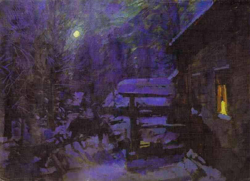 🎨 Konstantin Korovin - Moonlit Night. Winter / Константин Коровин - Лунная ночь. Зима 
❄️ #winter #зима #art #Korovin #MoonlitNight #Коровин #ЛуннаяНочь