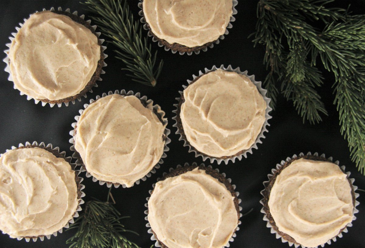 12 Treats for Christmas!
4. These delicious Gingerbread Cupcakes with Maple Cinnamon Frosting are a real treat on a cold winter day!
Uses Simple Mills Gluten Pancake &amp; Waffle mix, recipe on website.