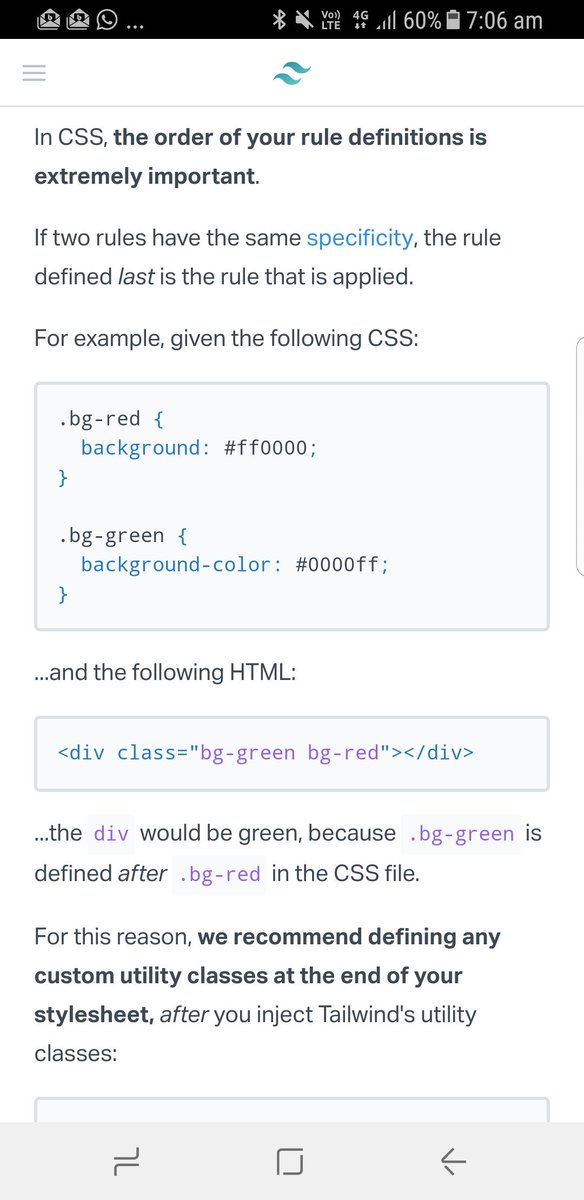 simonswiss's tweet image. When writing custom CSS on top of @tailwindcss, no need to escalade specificity. A simple classname is enough, as long as you put it in the right place..
#atomiccss winning at specificity