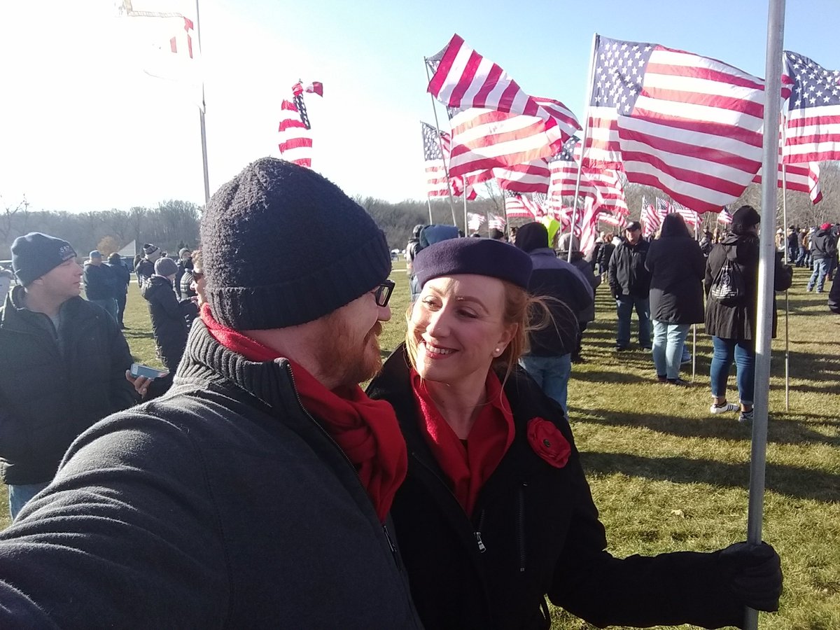 Wreaths Across America at Lincoln Cemetery. Beautiful day for some flags and evergreen!