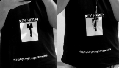 5S für Zuhause! Mit diesem T-Shirt vergisst Du den Hausschlüssel nie mehr! Ein Blick in den Spiegel genügt. Super Idee: bit.ly/2AX0r9M #neverforgetyourkeyagain #5S