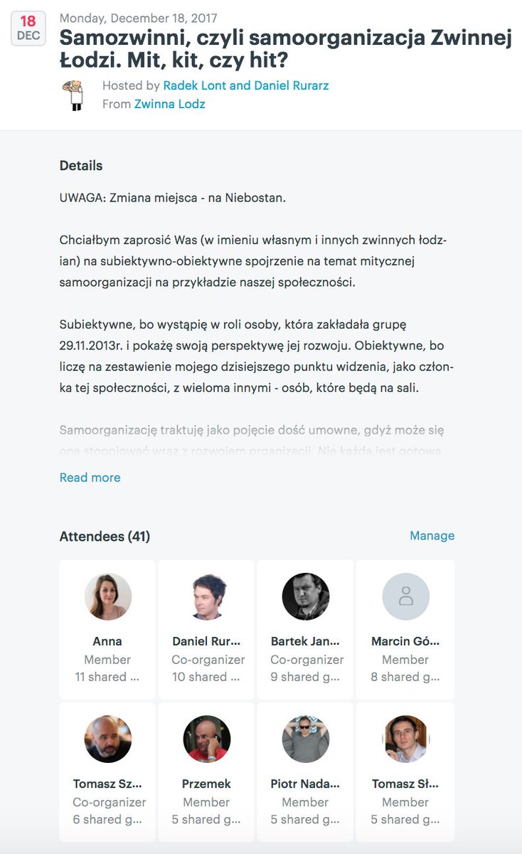 Nie ma żartów. Tylu uczestników i uczestniczek to trzeba się porządnie szykować... dzięki <a href="/ZwinnaLodz/">Zwinna Łódź</a> #nowldz meetup.com/Zwinna-Łódź/ev…