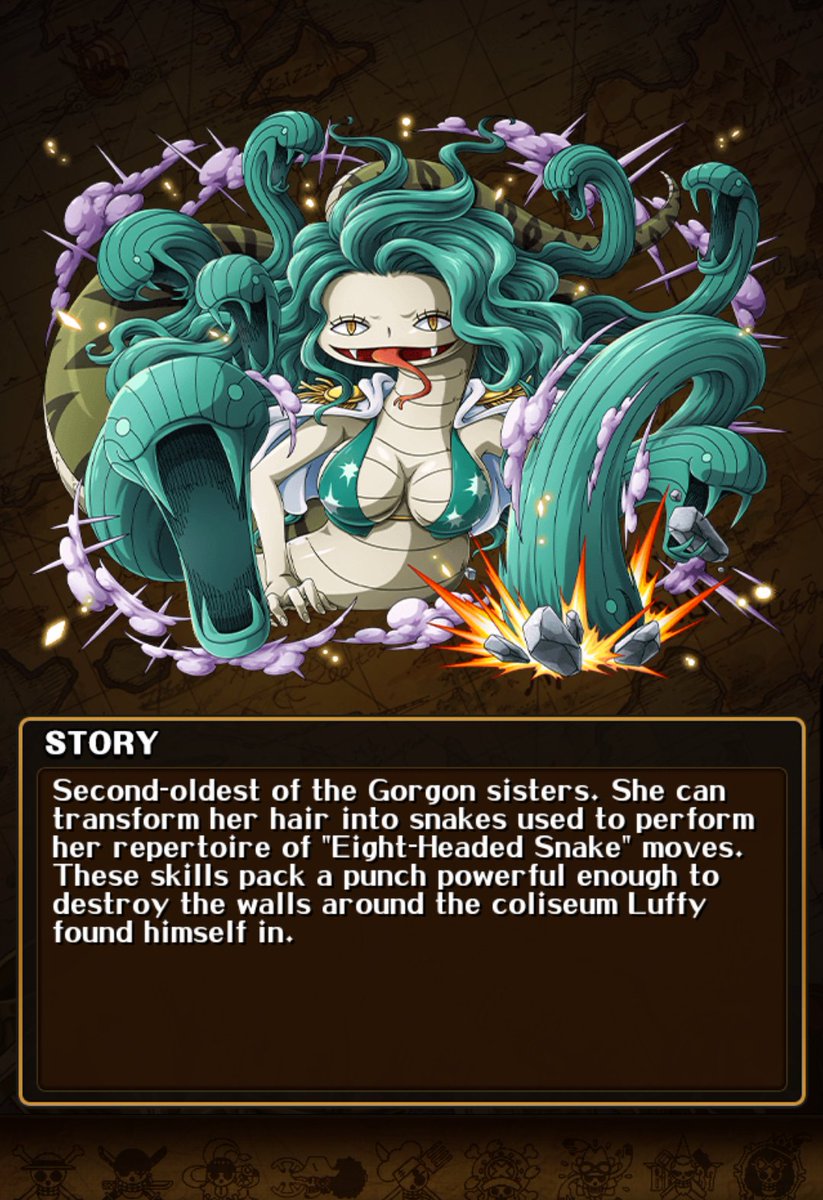 phloxoptc's tweet photo. #BoaSandersonia #StrawhatLuffysConspirator #SnakeHairPossessionEightHeadedSnake #SteelSnake #optc #TreCru #MaidenIsland #KujaPirates #AmazonLily #HebiHebiNoMi #ModelAnaconda #SnakeSnakeFruitModelAnaconda #GorgonSisters #CalmBelt https://t.co/w7kQeoD92W