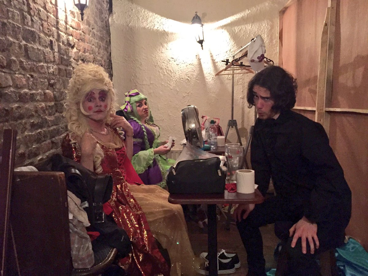 ADULTpantoCORK's tweet photo. Another full house, another interval, too lazy to do a group pic #cinderellagoesdown #adultpantocork #chattybooproductions #christmasincork #corkbuzz #comedy #whazoncork https://t.co/qJ0U7yg2kd