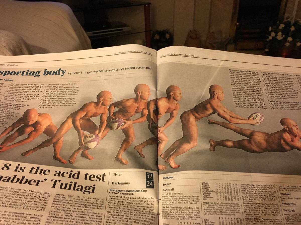 CaerlyrOsprey's tweet photo. @bloodandmud @joshgardner I could have done without a naked Peter Stringer in today’s Times. Should have come with a warning! #shitwatch https://t.co/5odcmnzJ2v