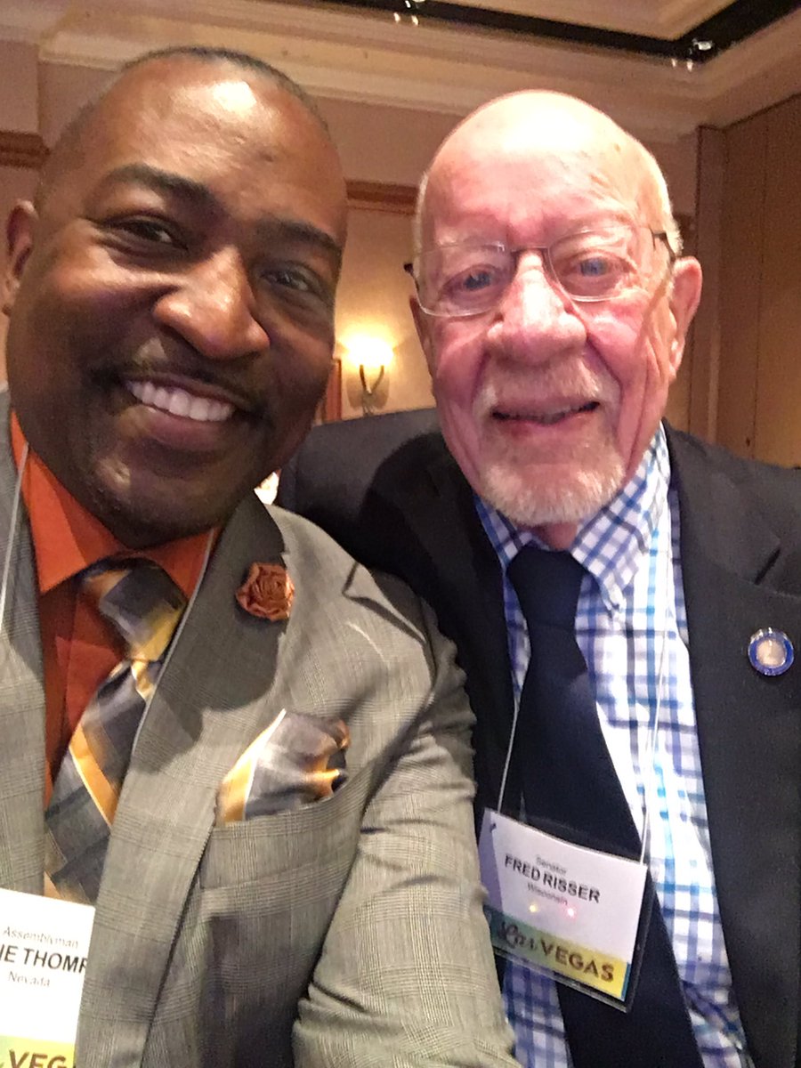 Thompson4AD17's tweet photo. Honored to meet perhaps the longest serving legislator, @SenRisser from Minnesota. He's served 62 years and is 90 years young! #csg2017 https://t.co/ExmeZlgwht