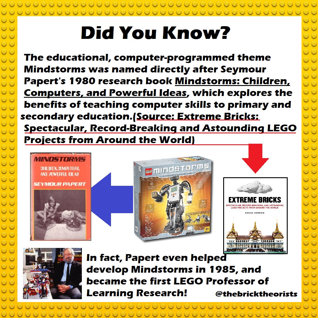 bricktheorists's tweet photo. I never thought Google Searching "LEGO Canon" would lead me to another piece of #LEGO Trivia! Meet the creator of Mindstorms Seymour Papert! #legotrivia #legomindstorms https://t.co/43aTMtpIv0