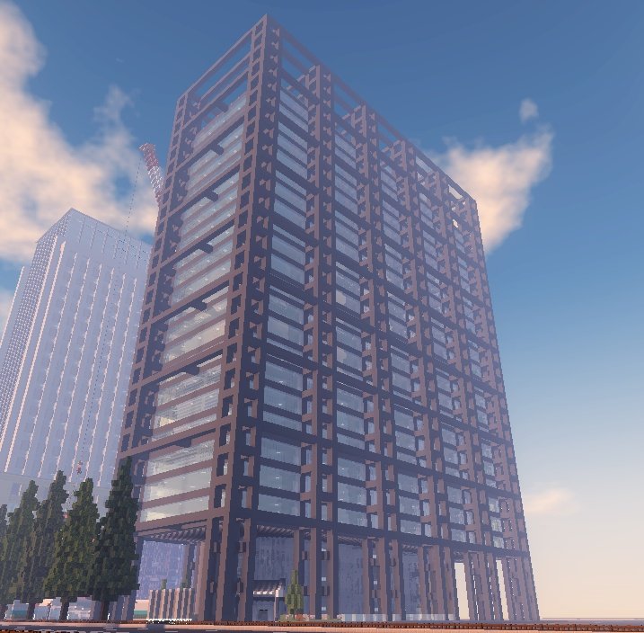 まっきぃ Nightism 高層ビル建てました モデルは大阪東京海上日動ビルディングです Minecraft建築コミュ