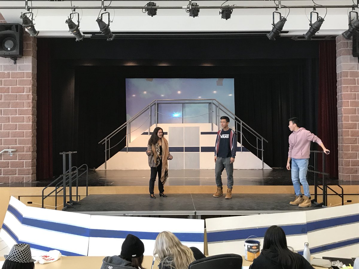YRDSBRawlins's tweet photo. The S.S. American sets sail for England next week! The “Anything Goes” cast and crew have been hard at work all day getting things ready. Do you have your tickets yet?! @trudeauhs @TrudeauSAC @PETHS_theatrics @trudeaumusic @PETHSmusical https://t.co/NlLwPpBGr3