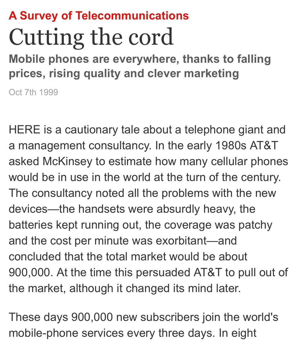 ValaAfshar's tweet photo. The future of technology is very hard to predict (article from 1999 - final sentence is interesting; 8 years before iPhone launch) https://t.co/ulaE6pXSn0 https://t.co/3j97Nw83Bf