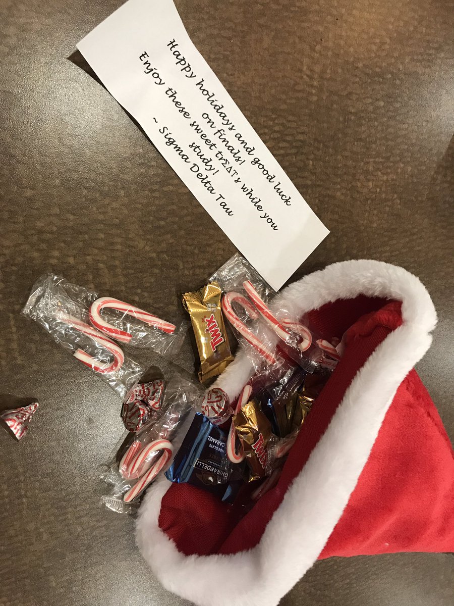 Thank you <a href="/RU_SigDelts/">Sigma Delta Tau</a> for the sweet treats!! Good luck on finals ladies❣️☃️🎄
