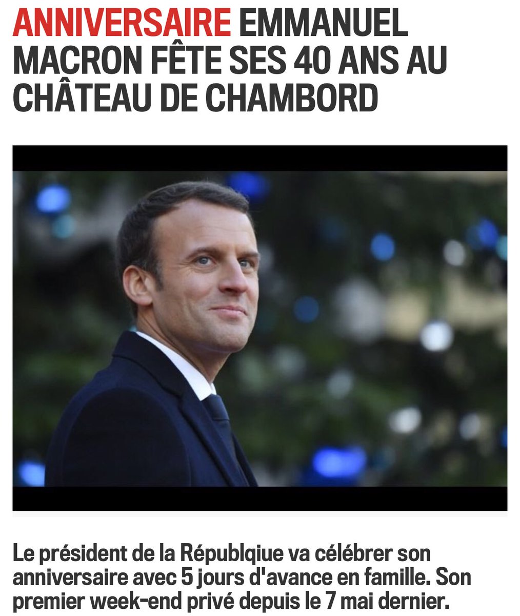 MagEgomaigue's tweet photo. #France Comme au #Gabon la folie des grandeurs dès parvenus: @EmmanuelMacron fête son anniversaire dans un château «en famille» @libe @BFMTV https://t.co/TSVxYDMTZr
