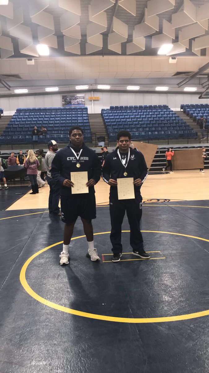 Cyclone_WREST's tweet photo. Good job to all our wrasslers today at the Kingfisher tournament! Extra congrats to Nick and John, who both placed first in their weight classes! Great job Cyclones! https://t.co/etRTltbK5m