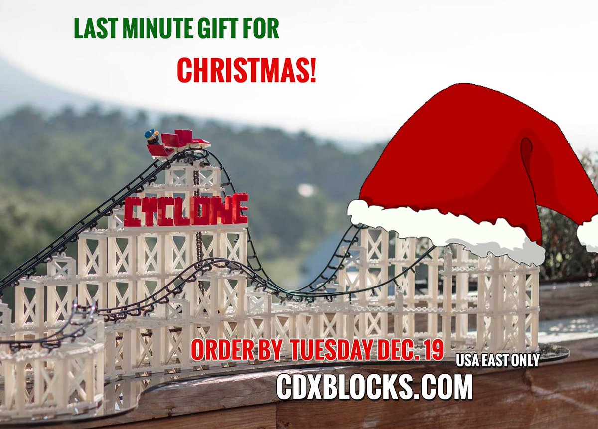 coasterdynamix's tweet photo. What's bigger and a less expensive than #StarWars Lego? Order the CDX Cyclone by Tuesday for Christmas delivery (Eastern USA only). Only 149! #Rollercoaster #Christmas2018 #LegoRollerCoaster #CDXBlocks #CDXCyclone https://t.co/1DkKwfigqG