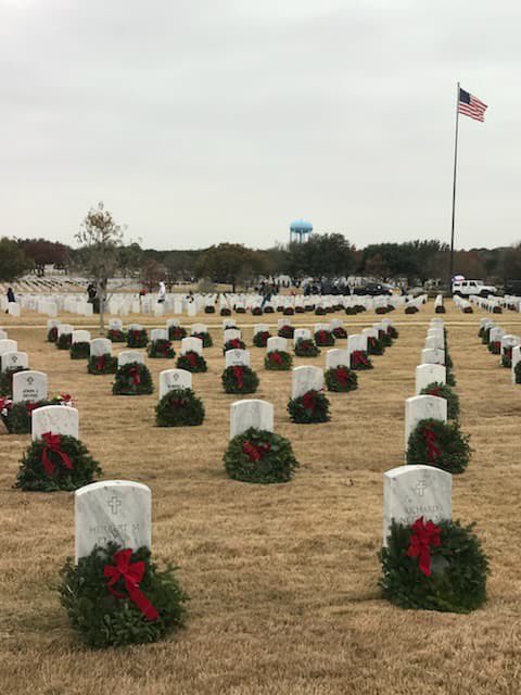 The Corp raised over $700 and sponsored 142 wreaths. The wreaths were laid at Ft. Sam Cemetery during today’s ceremony.
