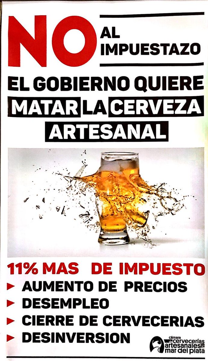 Apoya a tu cervecería local ¡NO al aumento de impuestos a la #cervezaartesanal.