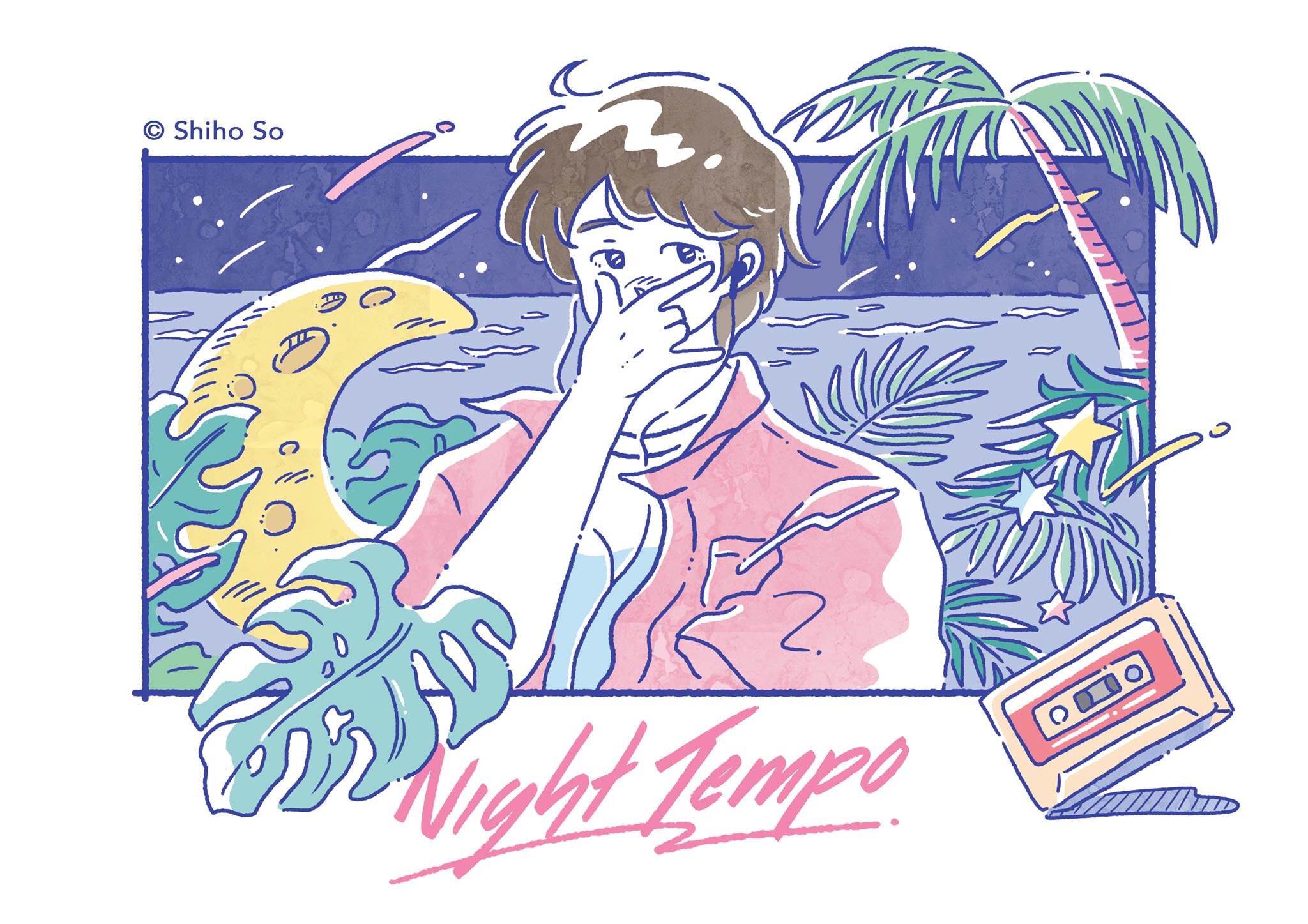 Shiho So Night Tempoのステッカーのイラストを担当しました 擔任了韓國dj的貼紙插畫設計 之後還會有幾波商品 イラスト イラストレーション 音楽 ステッカー 80s Illumination Illustagram T Co Sfygqnpam7