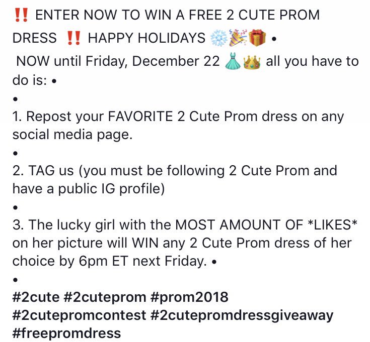 2Cuteprom's tweet photo. WIN A FREE PROM DRESS by entering our latest contest!!!!!!! https://t.co/SHTD9ebzqT