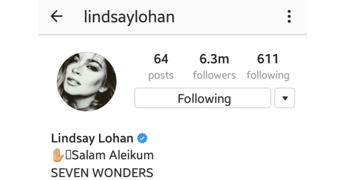 WebLindsayLohan's tweet photo. .@LindsayLohan has reached 6.3 Million followers on his official Instagram account, Queen! 🙏👏 https://t.co/vqhRAo5siY