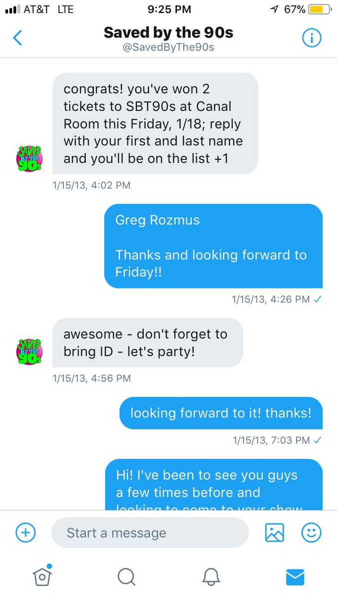 GregRozmus's tweet photo. #slidebacksaturday to when I slid into the @SavedByThe90s DMs. Can you play more Blink 182?! https://t.co/ahbdR5Jr2i
