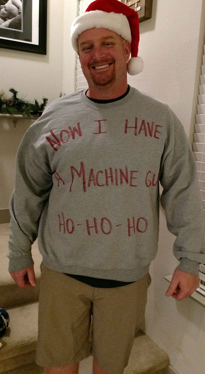 CoachShive's tweet photo. Ugly sweater game on point. Tribute to Nakatomi Corp. Xmas party 1988. Welcome to the party pal!!. #yellowdye5 https://t.co/bDz7MQ5OzV