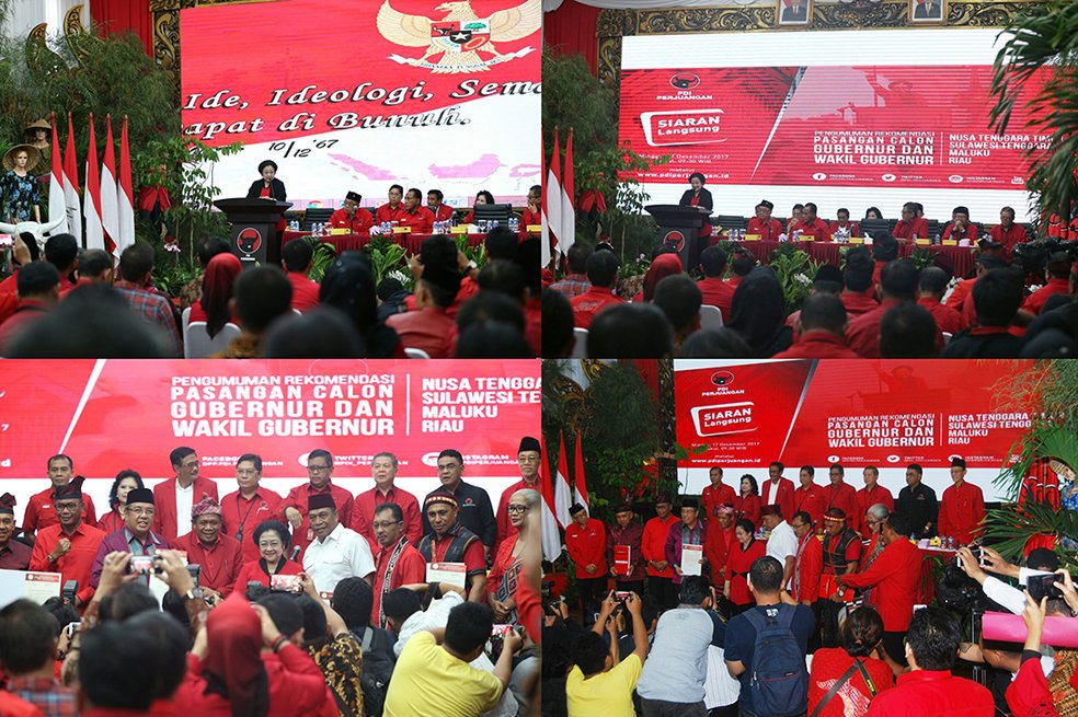 [Foto] Suasana Pengumuman Rekomendasi Paslon Gubernur-Wakil Gubernur Provinsi NTT, Maluku, Sulawesi Tenggara, dan Riau, Minggu, 17 Desember 2017.