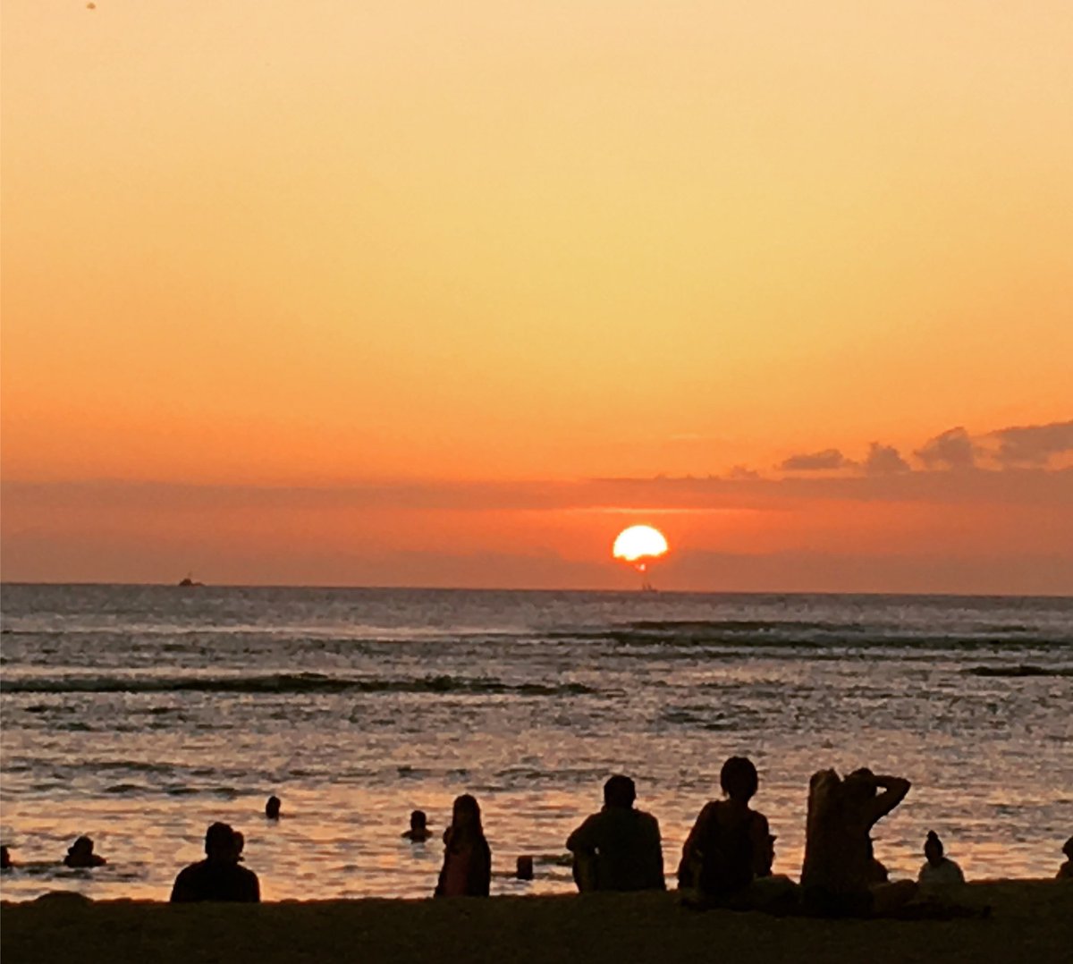 ハワイの夕日