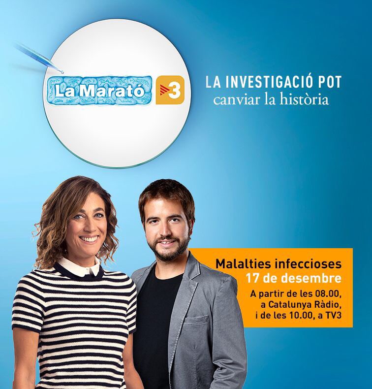 hospitalclinic's tweet photo. Arrenca #LaMaratoTV3 Professionals i pacients del #CLÍNIC parlaran sobre malalties infeccioses. Participa! @la_marato https://t.co/PsQmvACVb0