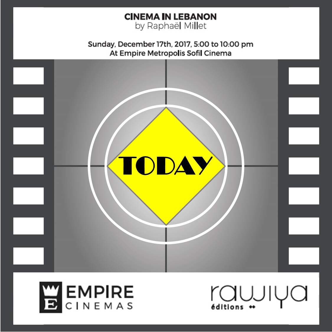 RawiyaEditions's tweet photo. “Cinema in Lebanon” book launch is Today starting 5PM at @metropolislb 
❤️❤️❤️
@PatiElias1 @EmpireCinema_lb @LiveLoveCinema @cinetalklb @LebaneseCinema @TheCinematicPst @AyamBeirut @MENAStrategies @TireBouchonlb 
#cinema #cine #book #launch #bookworm #books #movies #potd https://t.co/YgUs0hKEwJ