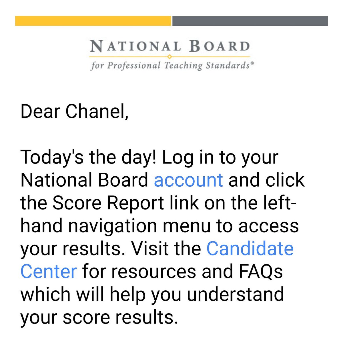 It's official!  I passed the first component of my National Boards! Thanks to @akinmatt for the vision and <a href="/HSVk12/">Huntsville City Schools</a> for the support!  #onmyway #NBCTSTRONG #nbct  #goalgetter
