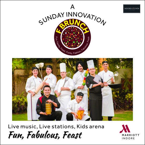 marriottidr's tweet photo. We start the irresistible Sunday Brunch (THE F BRUNCH) today, 12 noon onwards. Enjoy the World cuisine, Live counters, Spirits, Salad Bar and Desserts. Come with friends and family to enjoy a relaxed Sunday with us. #IndoreMarriott #Indore #IndoreKitchen #SundayBrunch #FBrunch https://t.co/sV5GXKkBFp