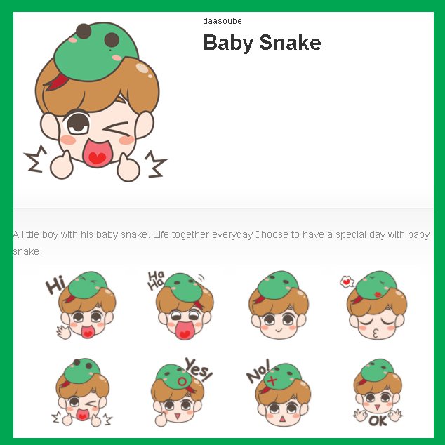 souyusou's tweet photo. [Pls RT] #StickerLine Baby Snake (EN)
Little Boy &amp; His Snake 🐍🐍

Download > https://t.co/c2y4L6EIn0

#StickerLineEN #ดาวน์โหลดสติกเกอร์ #โหลดสติกเกอร์ไลน์ #Baby #illustration #Chibi #Bambam #GOT7 #แบมแบม #BabySnake #Baby https://t.co/LIf8Q7ShYD