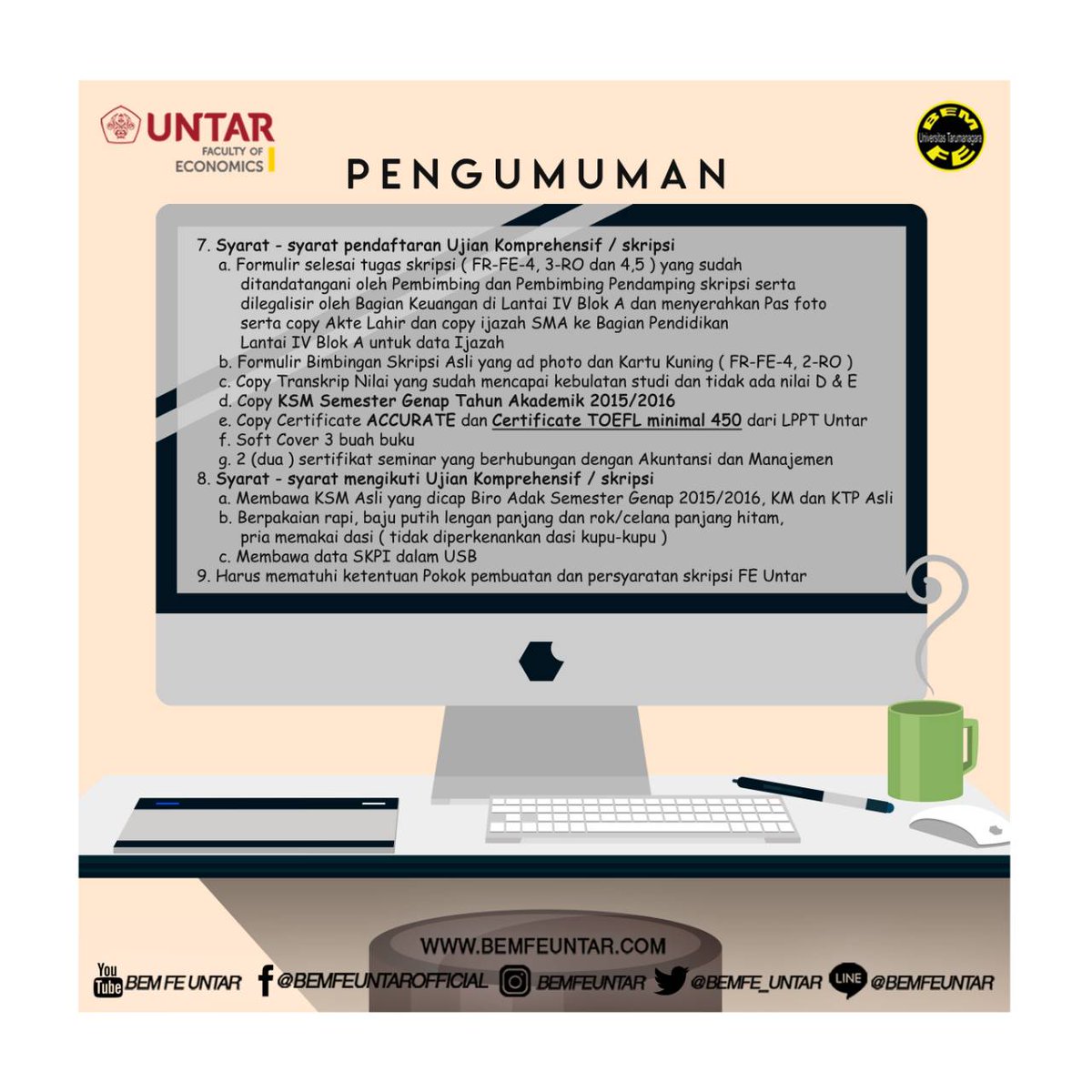 -INFO AKADEMIK-

Lampiran yang harus disertakan dalam Skripsi pada Ujian Komprehensif program studi S1 Akuntansi.

#infoakademik #BEMFEUNTAR #FEUNTAR #UNTAR