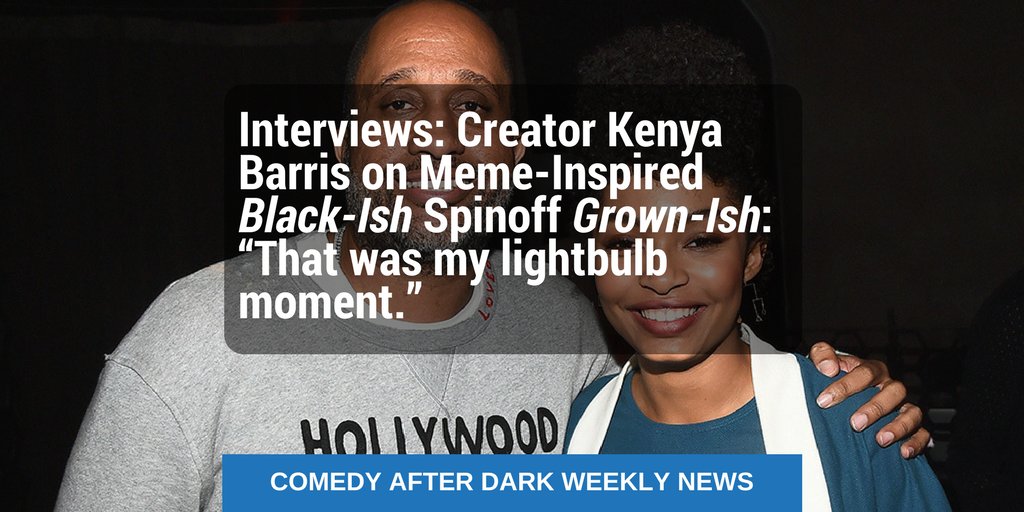 NerdeekLife's tweet photo. #GrownIsh Creator Kenya Barris on the meme that inspired #BlackIsh Spinoff : “That was my lightbulb moment.” See this and more #comedy news in our #ComedyAfterDark segment, as part of #AfterDarkWeekly! 
https://t.co/Zg4ladG3fT https://t.co/ilZRrFd8iA