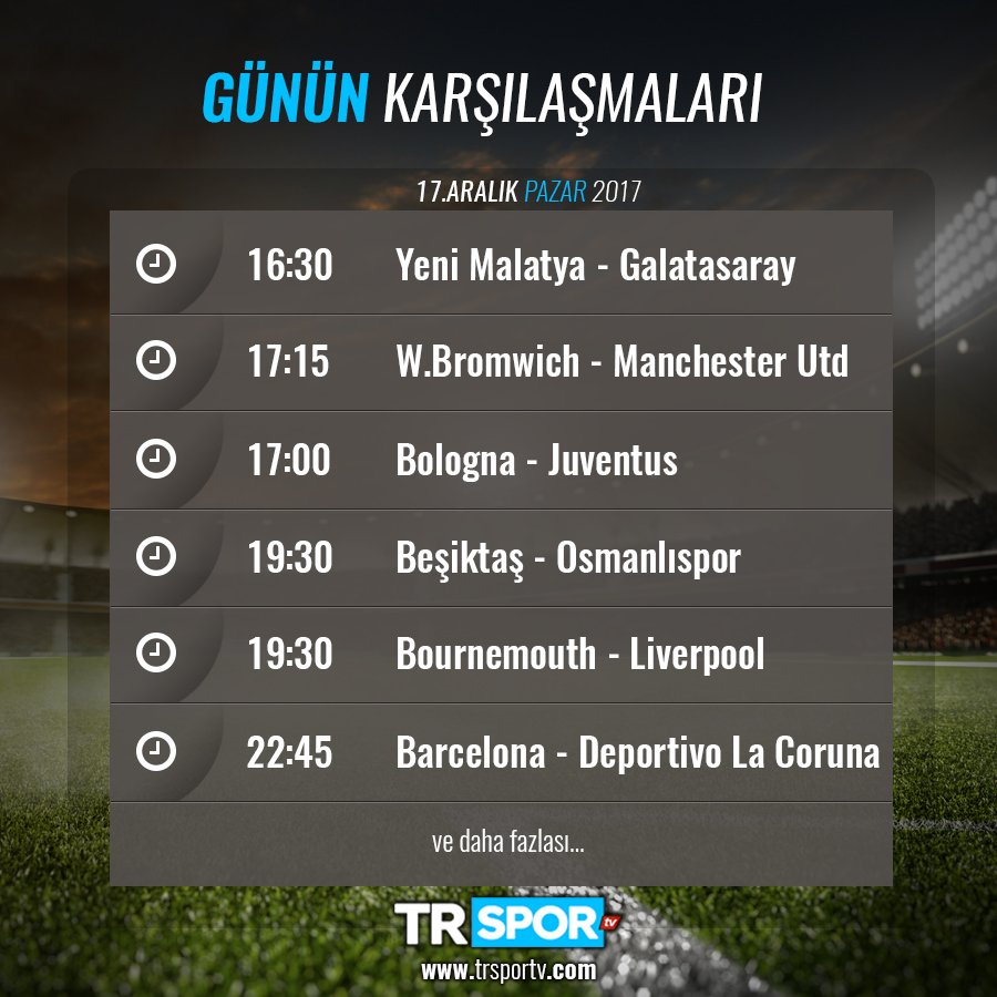 TARAFTARIN KANALI TRSPORtv1.com''da ⚽️🖥
►17.12.2017 Günün Canlı Karşılaşmaları
trsportv1.com    
#canlımac #maclinki #macburada #canlimacburada #CANLI #canliyayin #macizle #hdmacizle #spor #futbol #besiktasinmacivar #Galatasaray #Besiktas