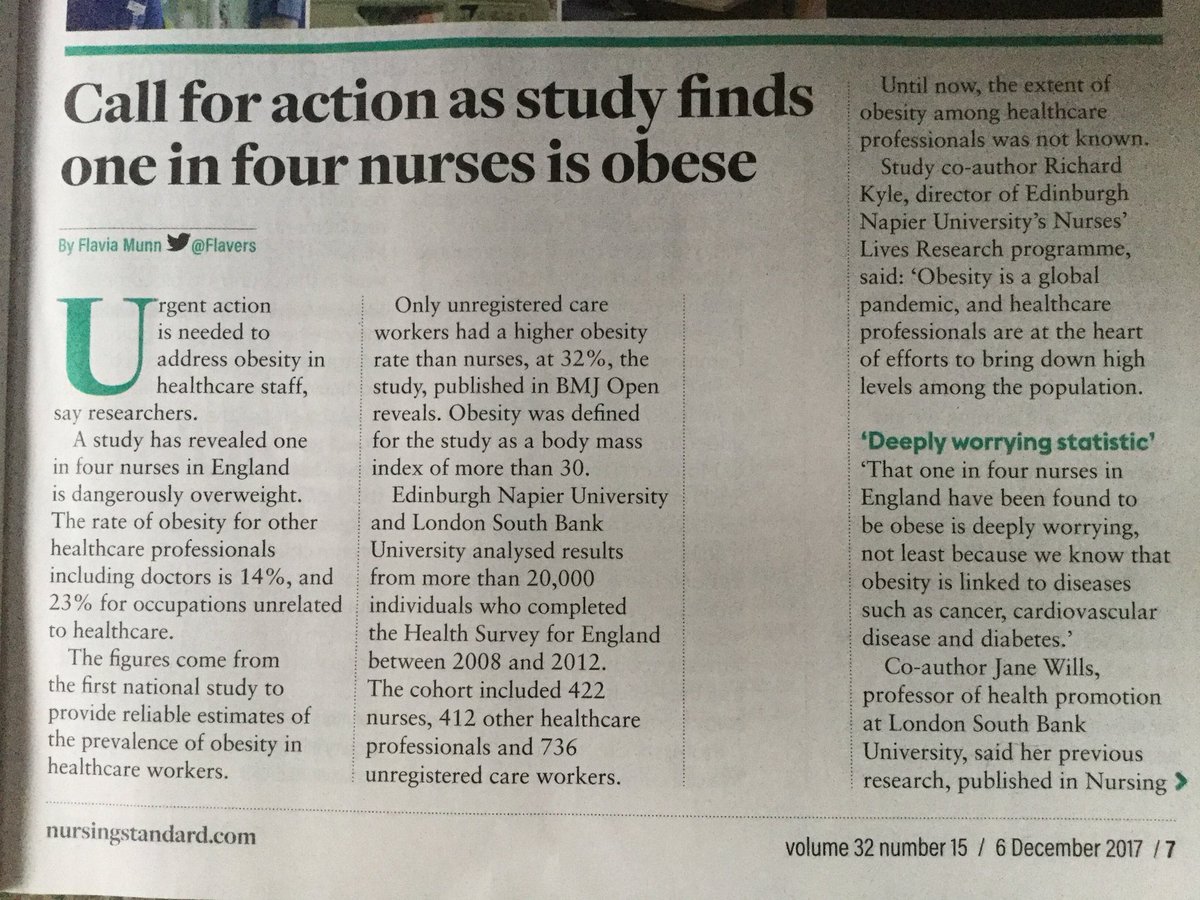 Worrying figures particularly with what we know about the links with obesity and disease for further reaction see rcni.com/Nurse-weight-s…