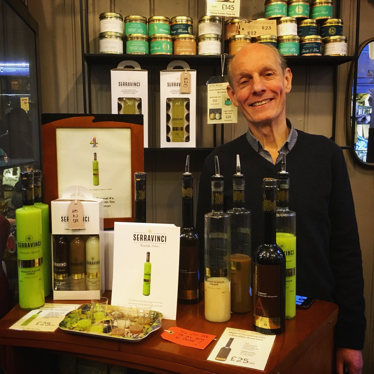 after_noah's tweet image. The fantastic Rob from @Serravinci was in this weekend to spread delicious Italian cheer with his liqueurs! 
We still have tasters available - so drop in &amp;amp; give them a go!
afternoah.com
#liqueur #Christmas #giftidea #foodie #shop #italianfood #islington #angel