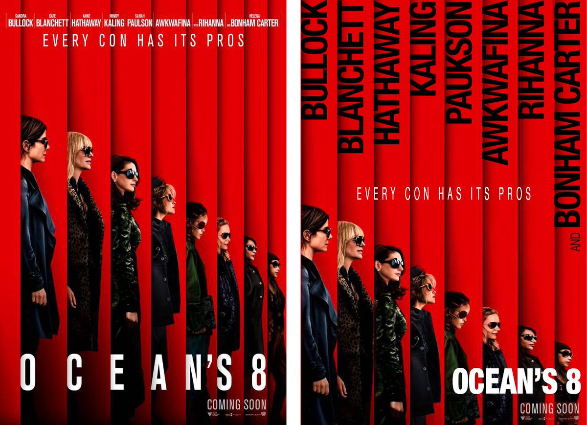 function9com's tweet photo. I've fixed the new #Oceans8 poster's typography and kerning #yourewelcome #hollywoodphotoshop https://t.co/jSHKU4HSfX