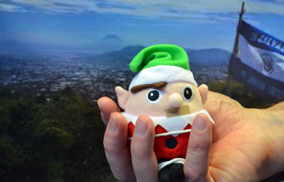 BlueSkiesFund's tweet photo. We’re about to elf-distruct! We’re deeply upset to announce our #elfie has been elfnapped &amp; is being held hostage in Elf Salvador by an evil conspirator called Nigort who says he won’t release him until 1,500 elves join in the search! Help release the #BlueSkiesElf https://t.co/W3tWIpRPdz