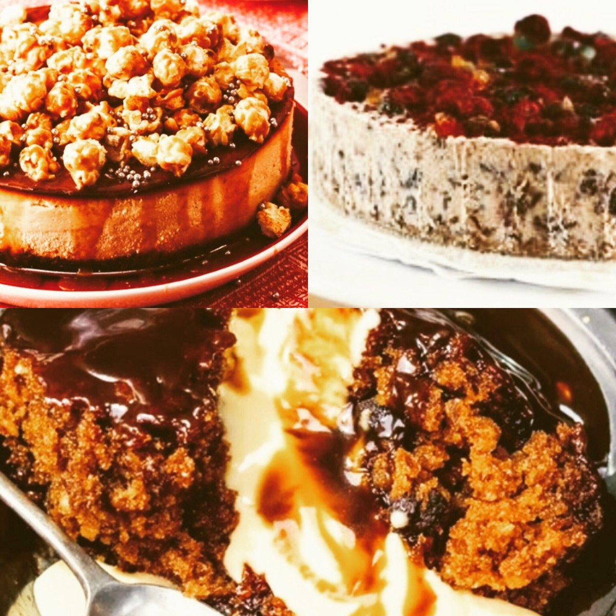 FaHarrogate's tweet image. Christmas Day Dessert...✨😋always a tough one in our house...we always have a traditional Christmas Pud and an alternative...problem is which of these to choose....? 
Sticky Toffee, Salted Caramel &amp;amp; Popcorn or Christmas Pudding Cheesecake?? 🤔