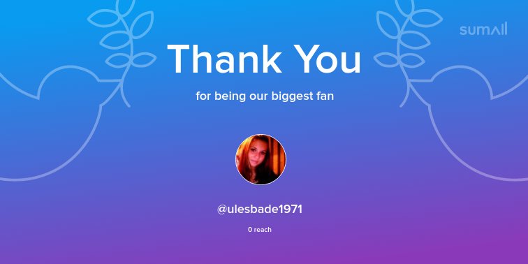 Our biggest fans this week: @ulesbade1971. Thank you! via sumall.com/thankyou?utm_s…