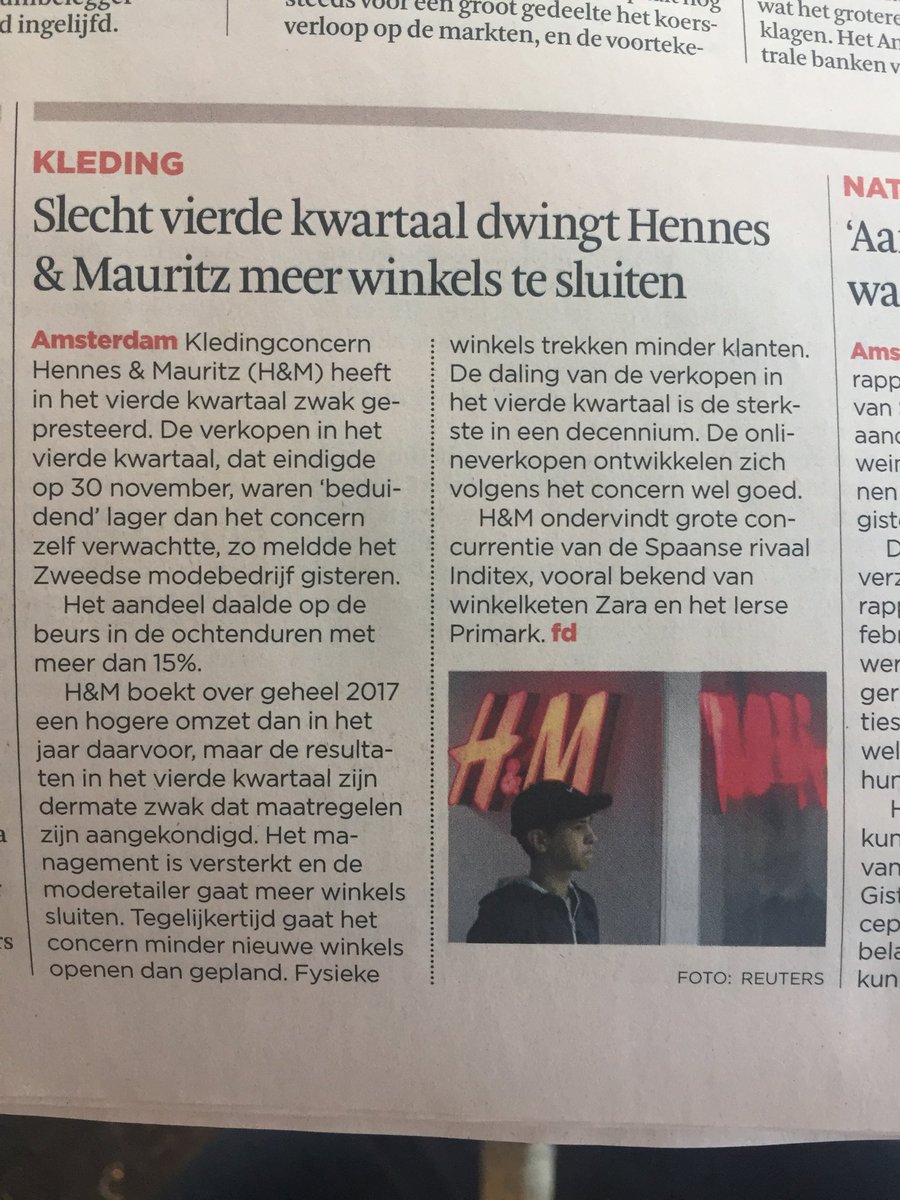 Sterkste daling van de omzetten <a href="/hm/">H&M</a> in een decennium meer winkels sluiten minder openen dan gepland